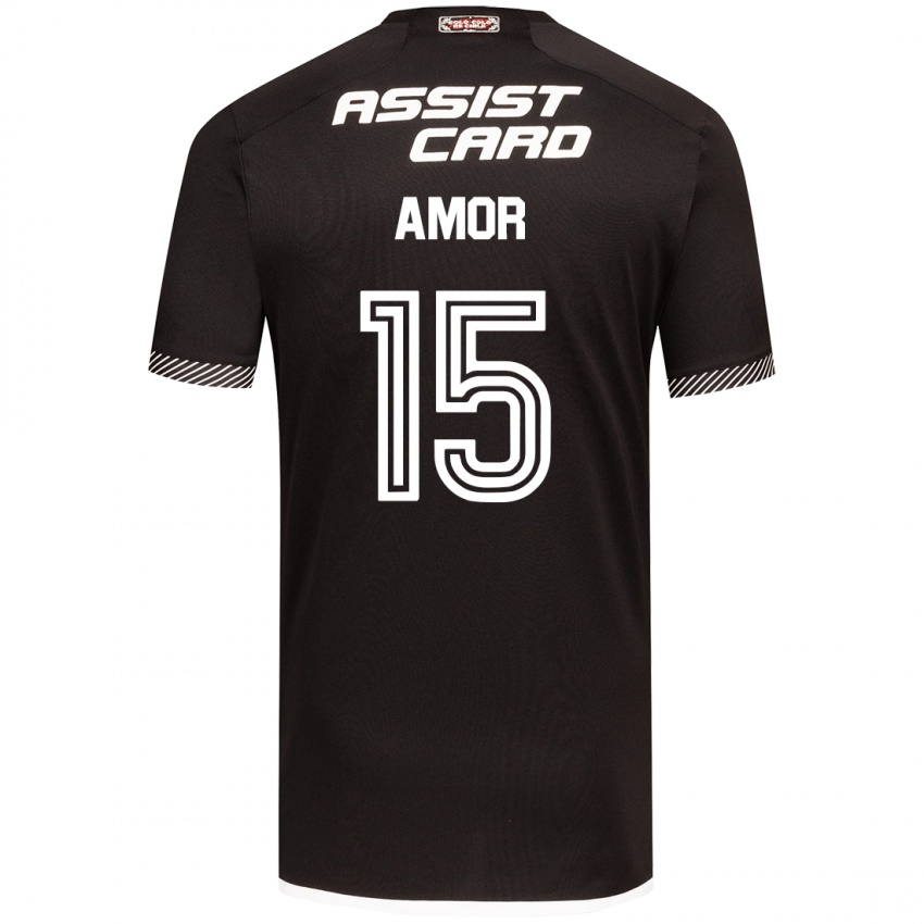 Niño Camiseta Emiliano Amor #15 Blanco Negro 2ª Equipación 2024/25 La Camisa México