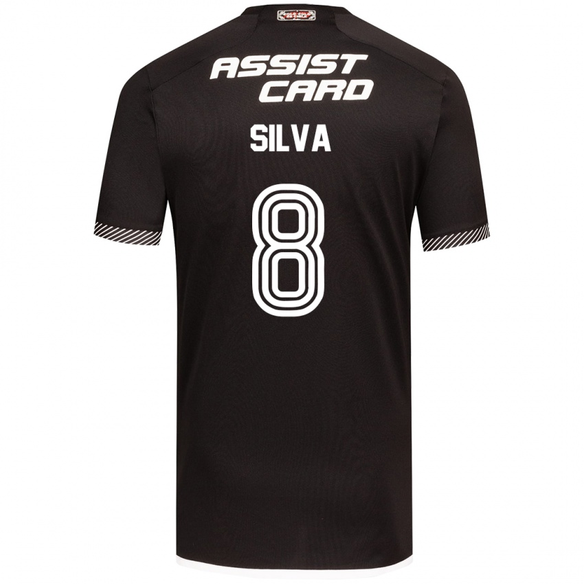 Niño Camiseta Bastián Silva #8 Blanco Negro 2ª Equipación 2024/25 La Camisa México