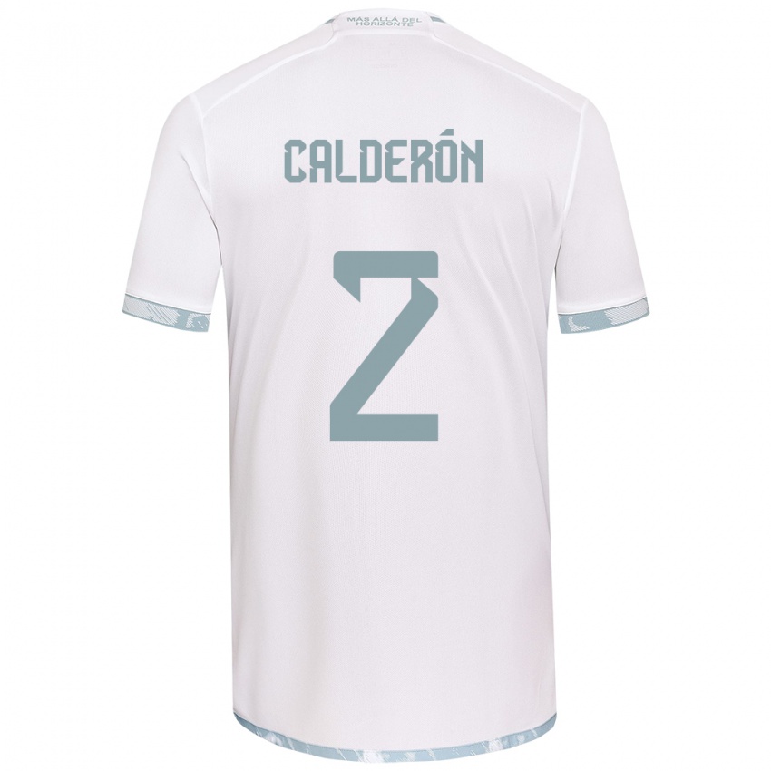 Niño Camiseta Franco Calderón #2 Gris Blanco 2ª Equipación 2024/25 La Camisa México