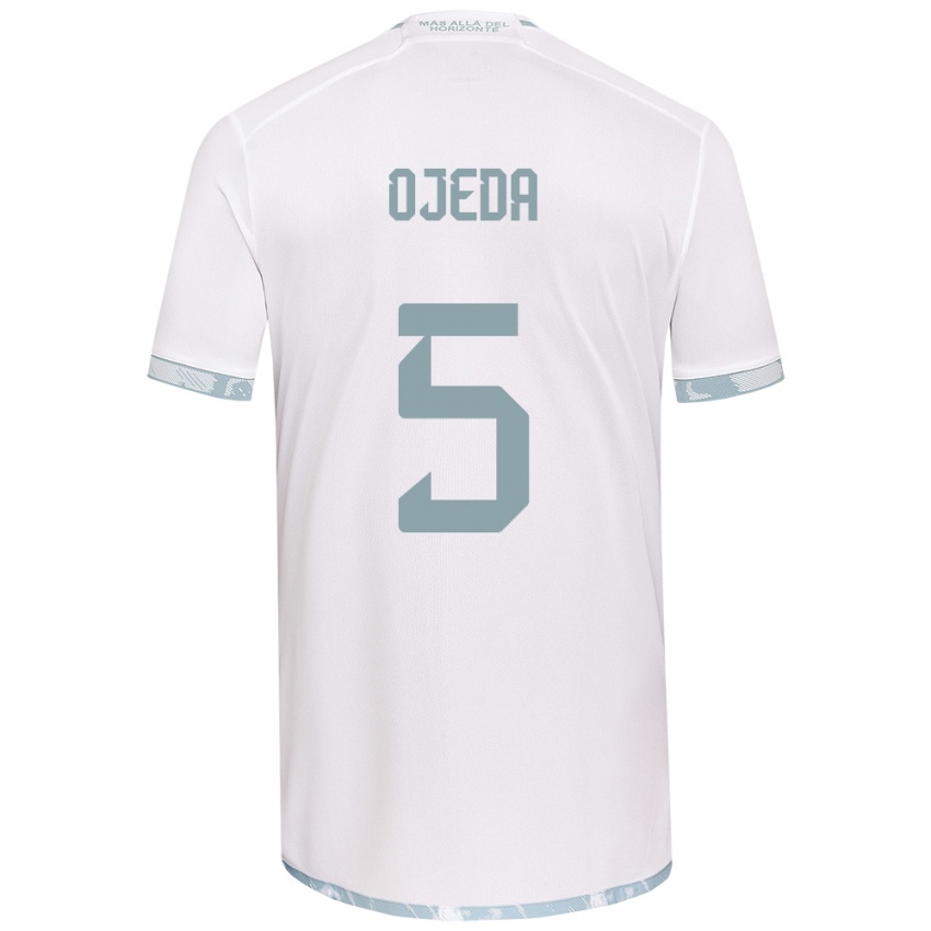 Niño Camiseta Emmanuel Ojeda #5 Gris Blanco 2ª Equipación 2024/25 La Camisa México