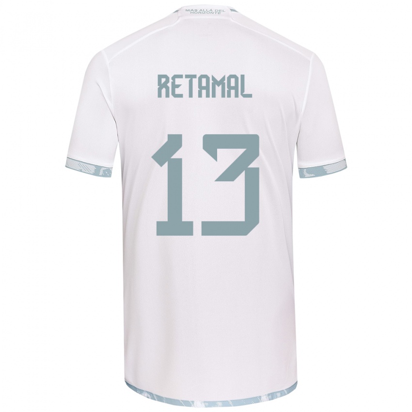 Niño Camiseta David Retamal #13 Gris Blanco 2ª Equipación 2024/25 La Camisa México