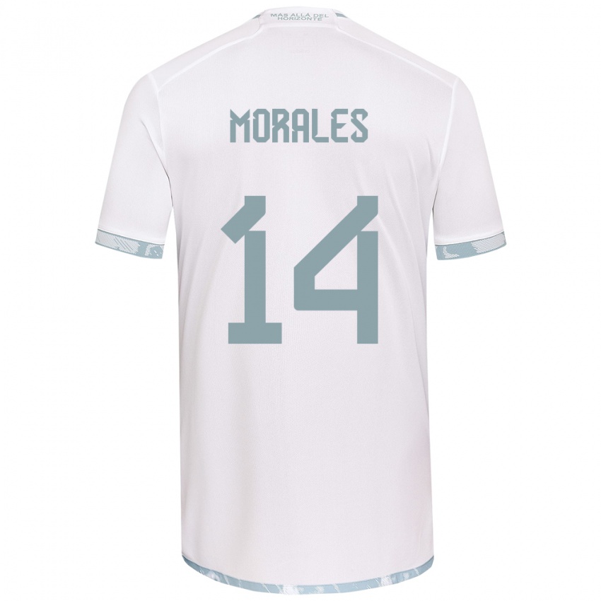 Niño Camiseta Marcelo Morales #14 Gris Blanco 2ª Equipación 2024/25 La Camisa México