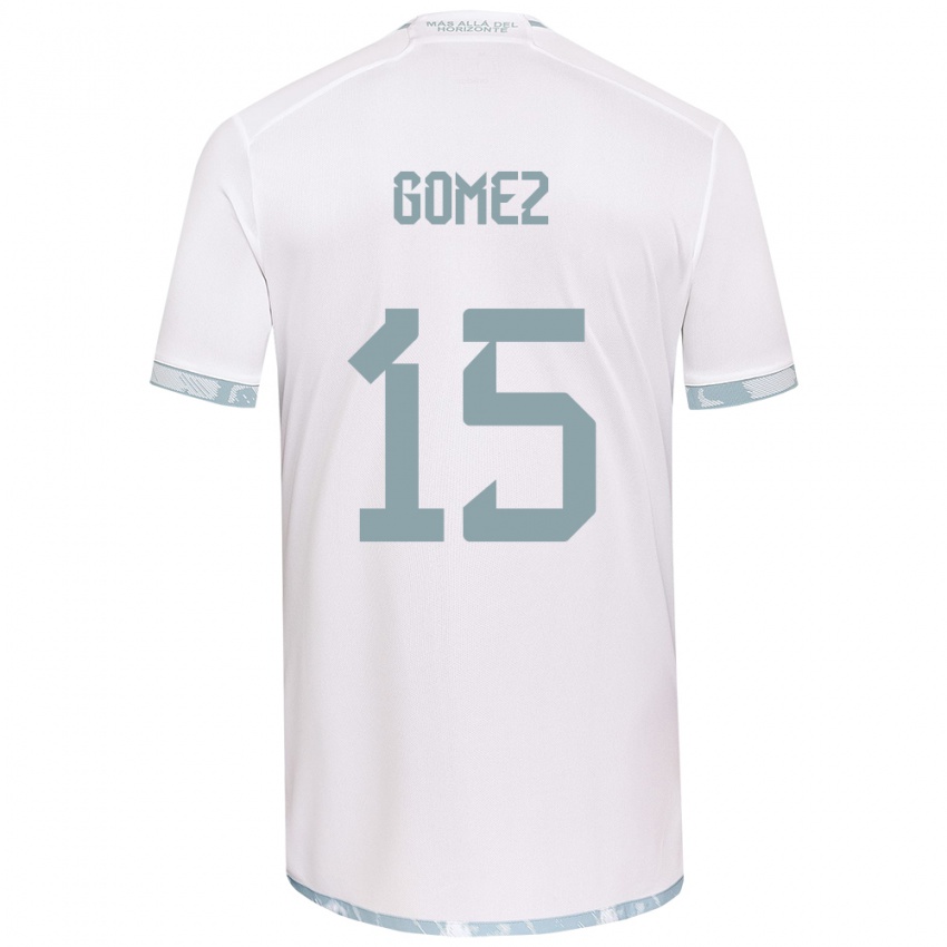 Niño Camiseta Juan Pablo Gómez #15 Gris Blanco 2ª Equipación 2024/25 La Camisa México