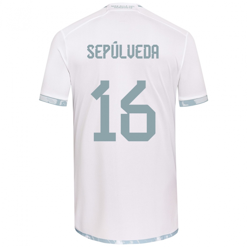 Niño Camiseta Matías Sepúlveda #16 Gris Blanco 2ª Equipación 2024/25 La Camisa México