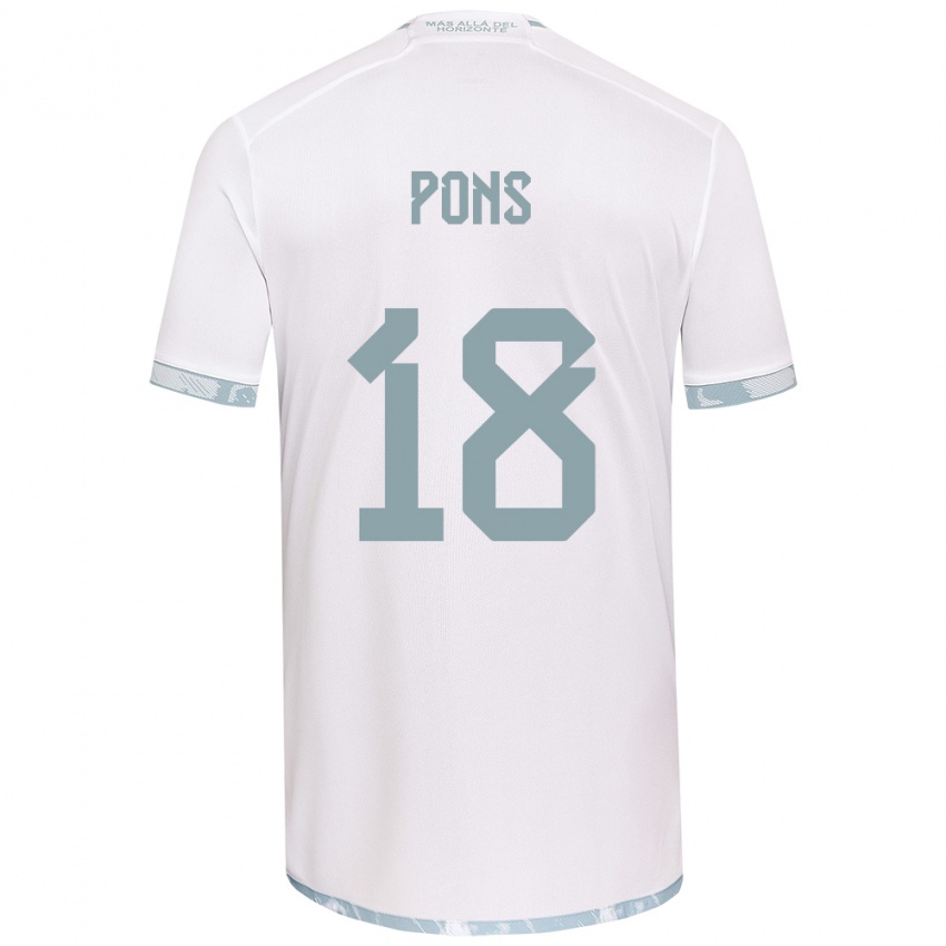 Niño Camiseta Luciano Pons #18 Gris Blanco 2ª Equipación 2024/25 La Camisa México