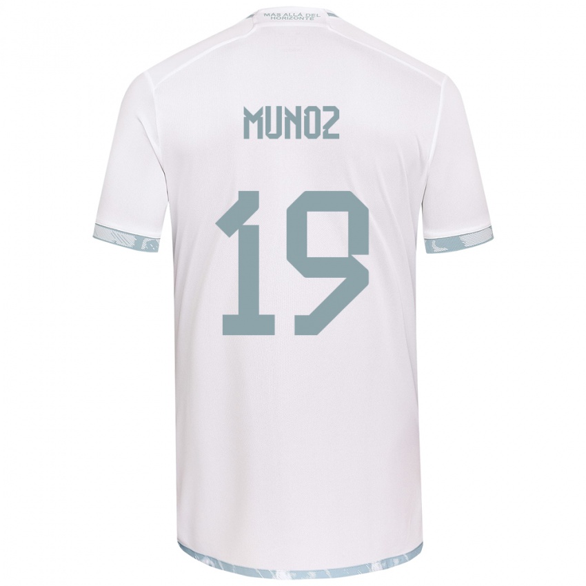 Niño Camiseta Cristóbal Muñoz #19 Gris Blanco 2ª Equipación 2024/25 La Camisa México