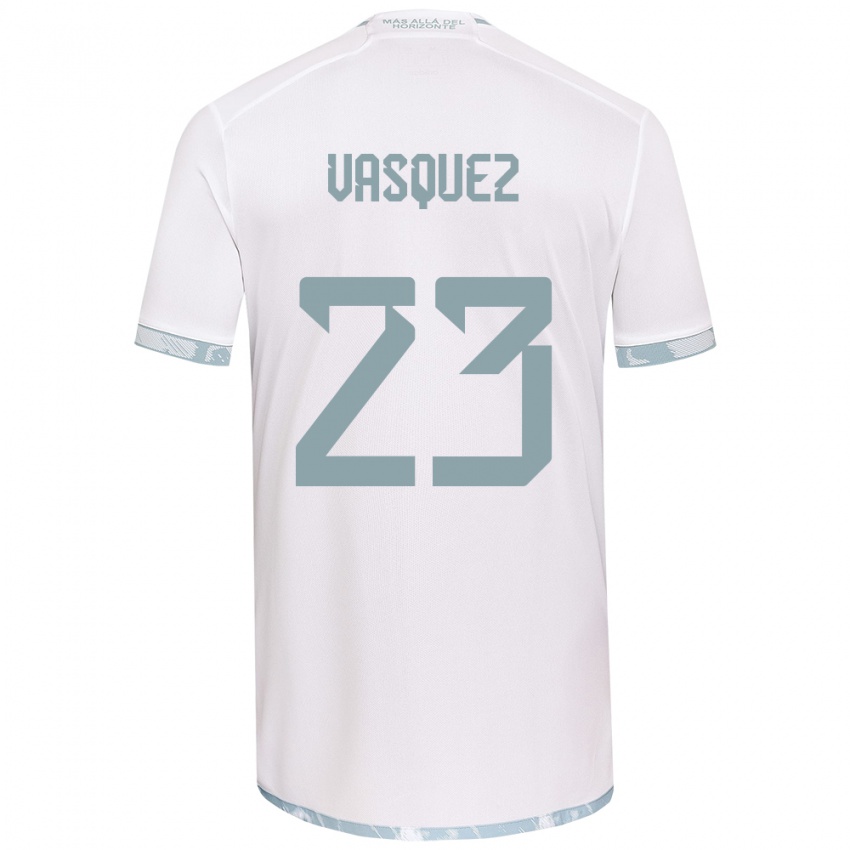 Niño Camiseta Ignacio Vásquez #23 Gris Blanco 2ª Equipación 2024/25 La Camisa México