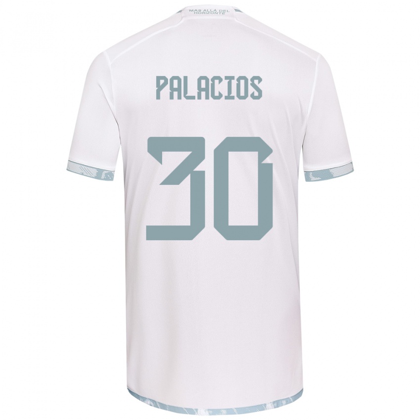 Niño Camiseta Cristian Palacios #30 Gris Blanco 2ª Equipación 2024/25 La Camisa México