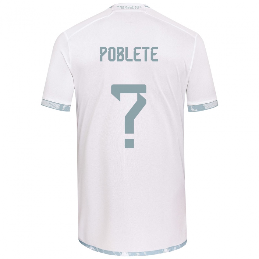 Niño Camiseta José Poblete #0 Gris Blanco 2ª Equipación 2024/25 La Camisa México