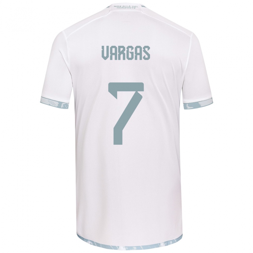 Niño Camiseta Jeisson Vargas #7 Gris Blanco 2ª Equipación 2024/25 La Camisa México