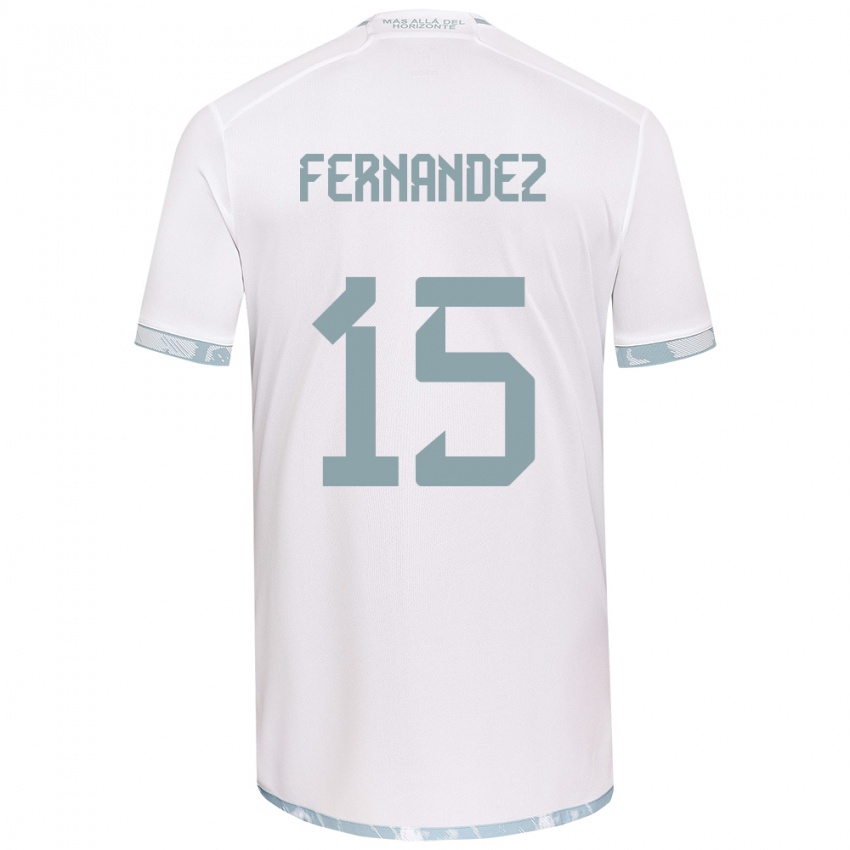 Niño Camiseta Vicente Fernández #15 Gris Blanco 2ª Equipación 2024/25 La Camisa México