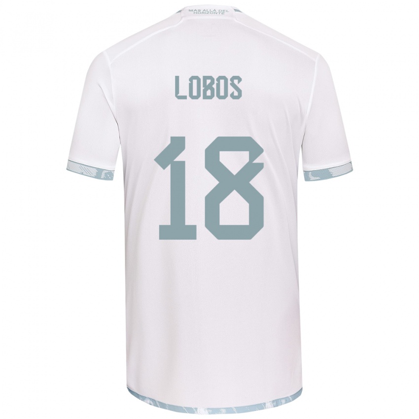 Niño Camiseta Franco Lobos #18 Gris Blanco 2ª Equipación 2024/25 La Camisa México