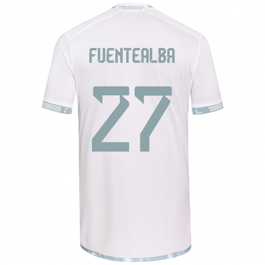 Niño Camiseta Jeison Fuentealba #27 Gris Blanco 2ª Equipación 2024/25 La Camisa México