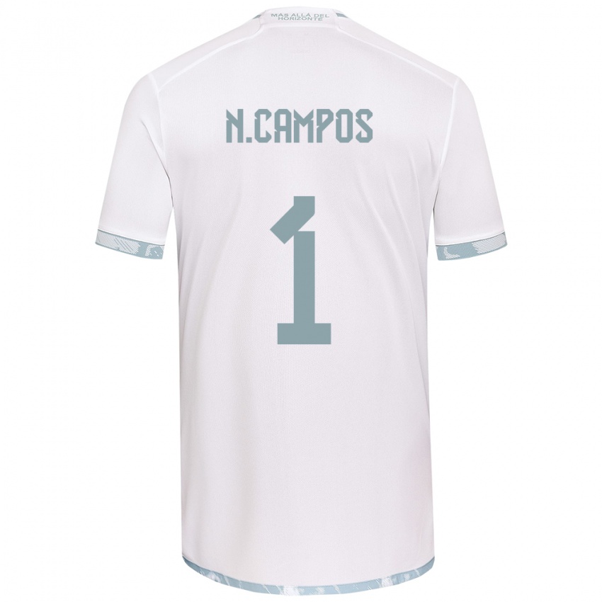 Niño Camiseta Natalia Campos #1 Gris Blanco 2ª Equipación 2024/25 La Camisa México