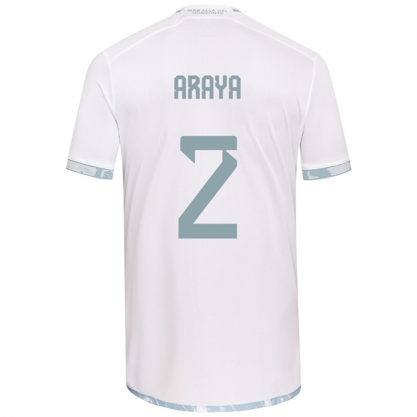 Niño Camiseta Fernanda Araya #2 Gris Blanco 2ª Equipación 2024/25 La Camisa México