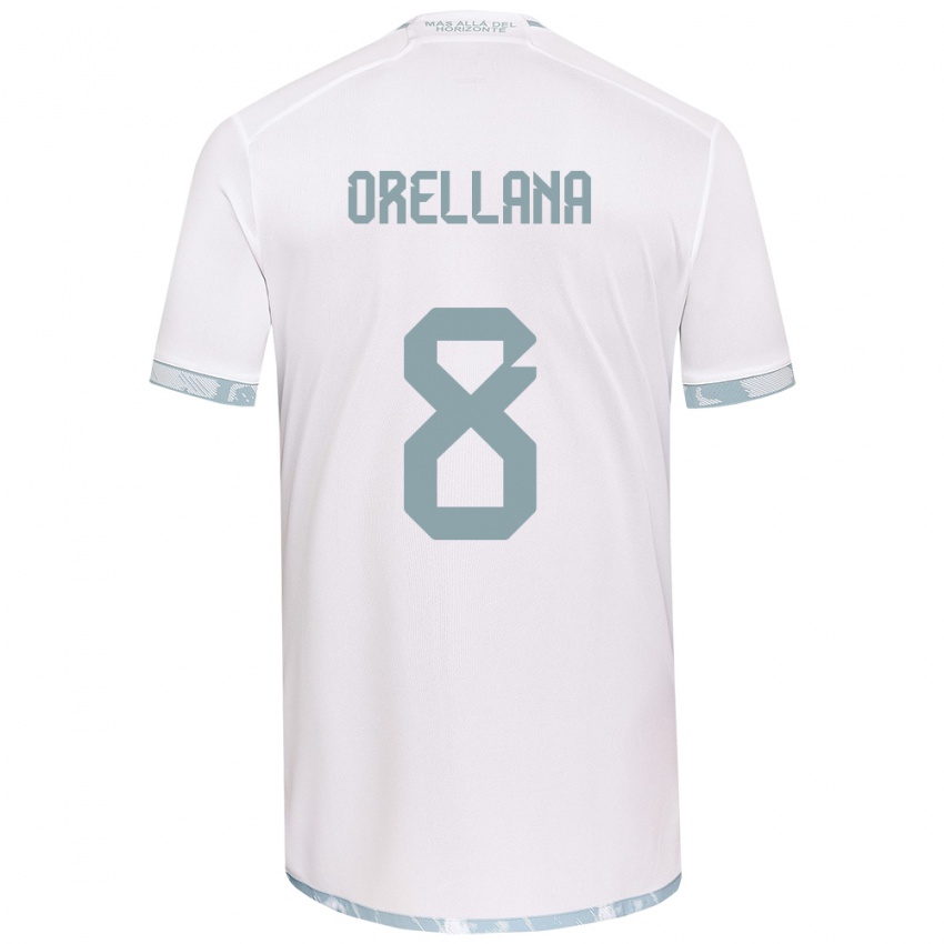 Niño Camiseta Denisse Orellana #8 Gris Blanco 2ª Equipación 2024/25 La Camisa México