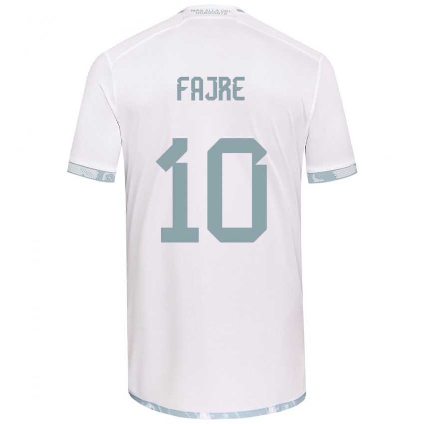 Niño Camiseta Nicole Fajre #10 Gris Blanco 2ª Equipación 2024/25 La Camisa México