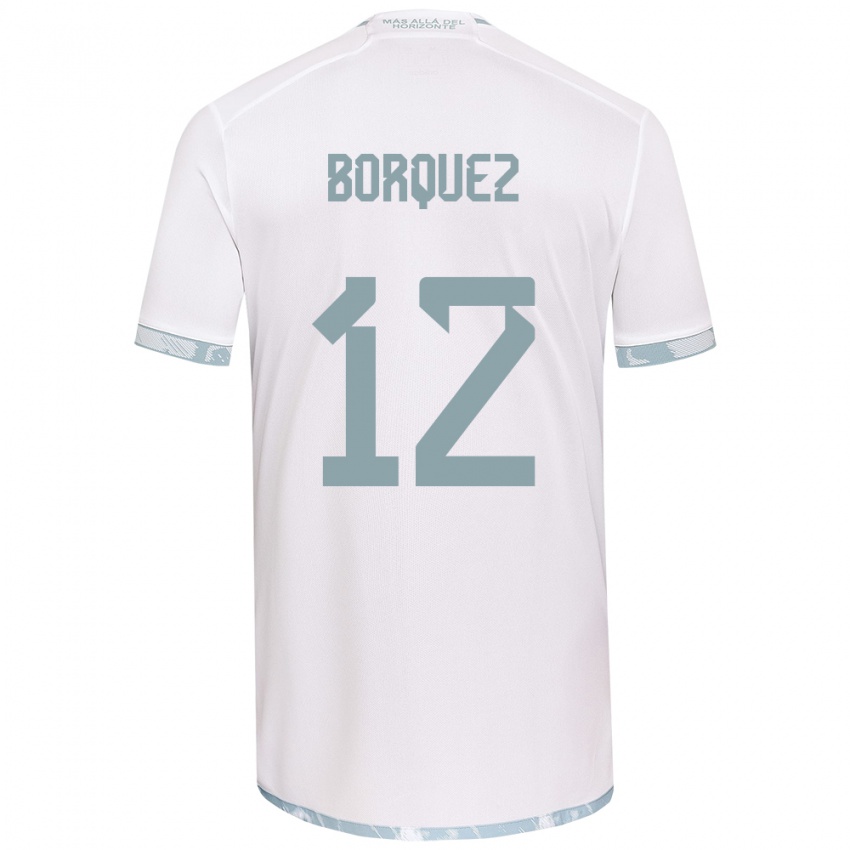 Niño Camiseta Gabriela Bórquez #12 Gris Blanco 2ª Equipación 2024/25 La Camisa México