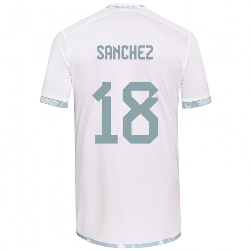 Niño Camiseta Bárbara Sánchez #18 Gris Blanco 2ª Equipación 2024/25 La Camisa México