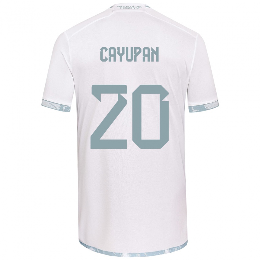 Niño Camiseta Natalia Cayupán #20 Gris Blanco 2ª Equipación 2024/25 La Camisa México