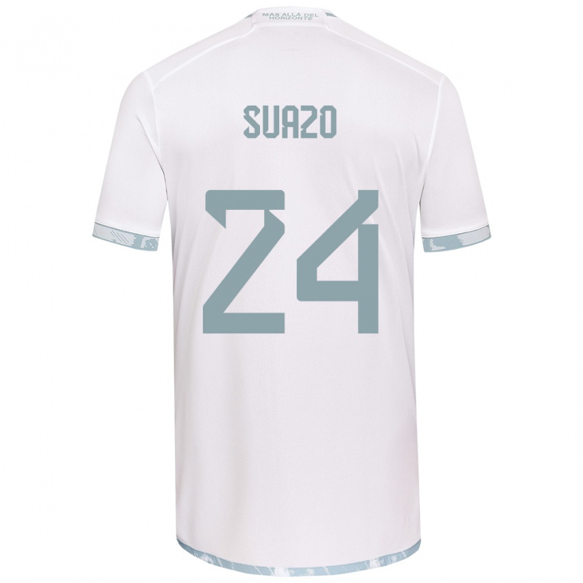 Niño Camiseta Arantza Suazo #24 Gris Blanco 2ª Equipación 2024/25 La Camisa México