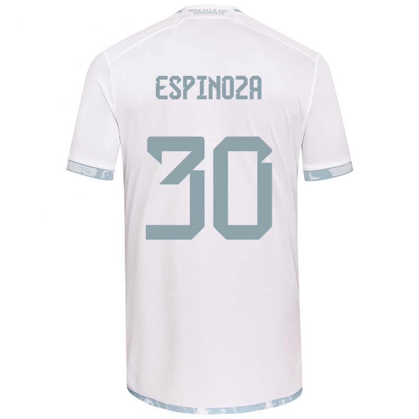 Niño Camiseta Isidora Espinoza #30 Gris Blanco 2ª Equipación 2024/25 La Camisa México