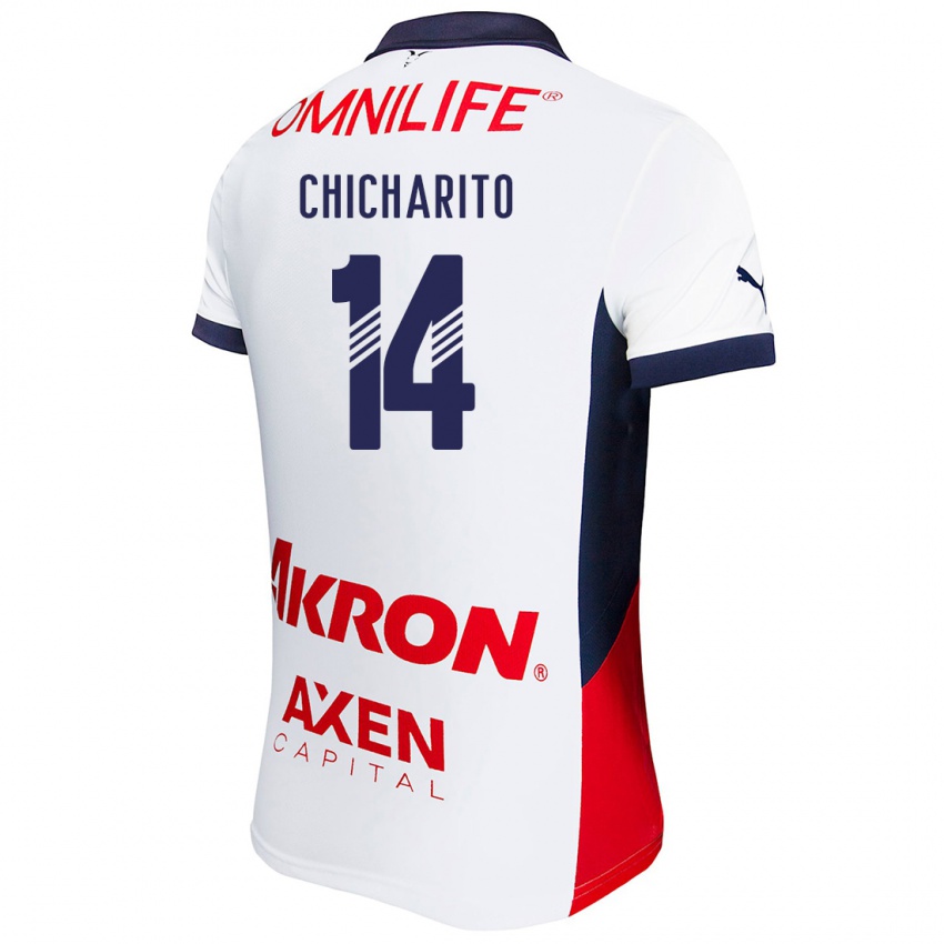 Niño Camiseta Chicharito #14 Blanco Rojo Azul 2ª Equipación 2024/25 La Camisa México