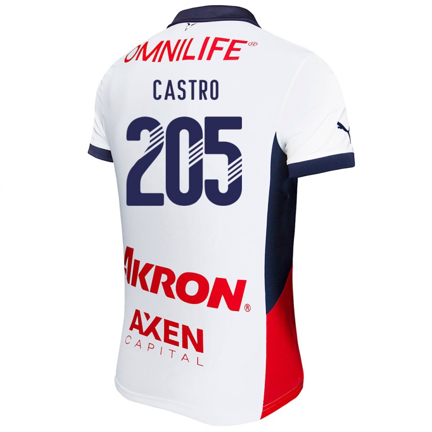 Niño Camiseta Ariel Castro #205 Blanco Rojo Azul 2ª Equipación 2024/25 La Camisa México