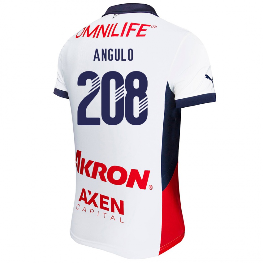 Niño Camiseta Ismael Angulo #208 Blanco Rojo Azul 2ª Equipación 2024/25 La Camisa México