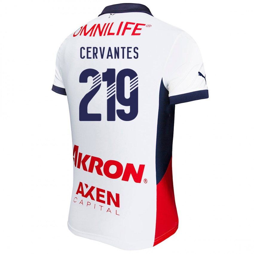 Niño Camiseta Daniel Cervantes #219 Blanco Rojo Azul 2ª Equipación 2024/25 La Camisa México