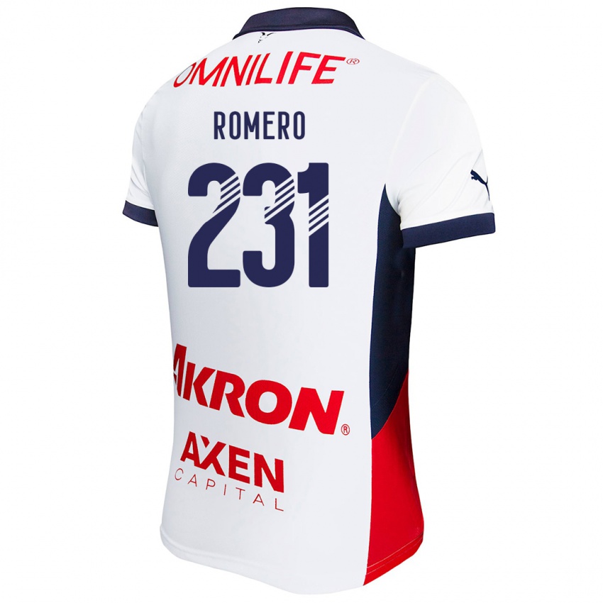 Niño Camiseta Ángel Romero #231 Blanco Rojo Azul 2ª Equipación 2024/25 La Camisa México