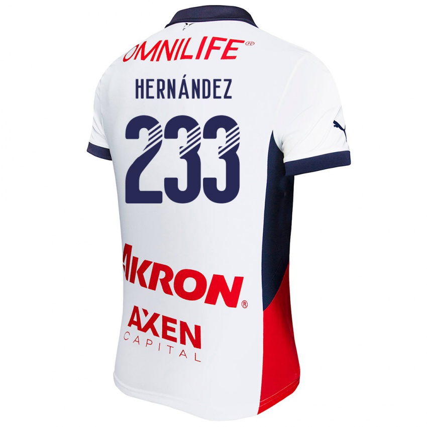 Niño Camiseta Zinedine Hernández #233 Blanco Rojo Azul 2ª Equipación 2024/25 La Camisa México