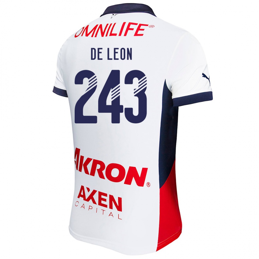 Niño Camiseta Jared De León #243 Blanco Rojo Azul 2ª Equipación 2024/25 La Camisa México