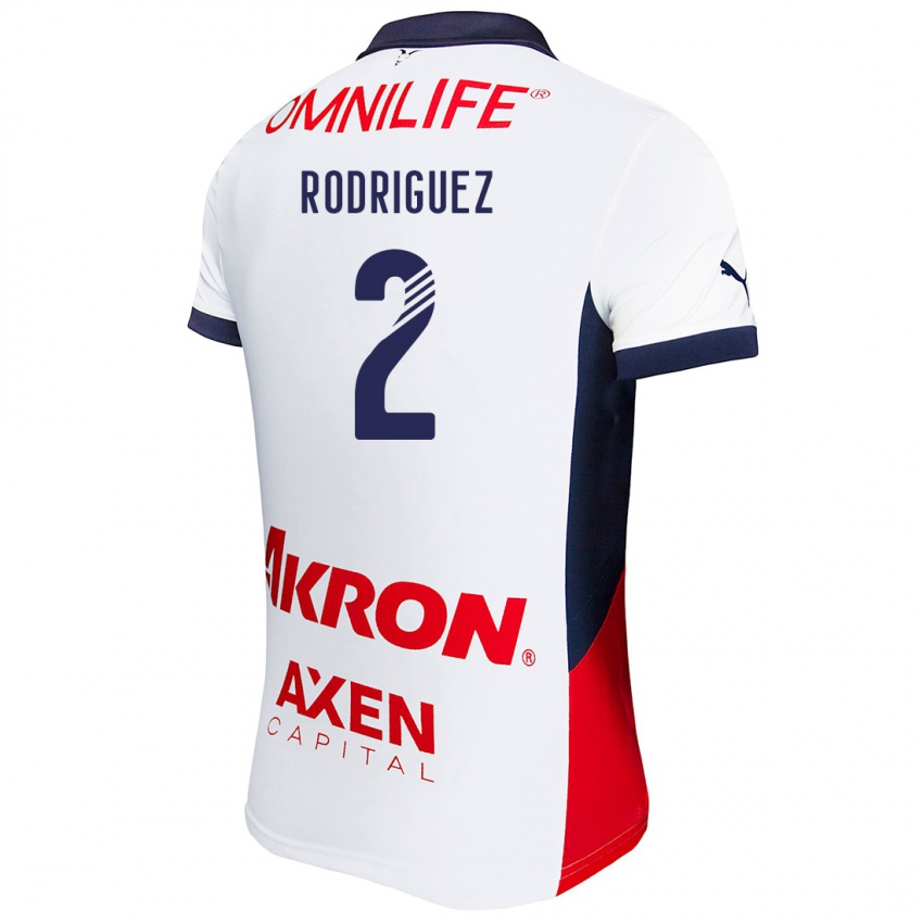 Niño Camiseta Jaqueline Rodríguez #2 Blanco Rojo Azul 2ª Equipación 2024/25 La Camisa México