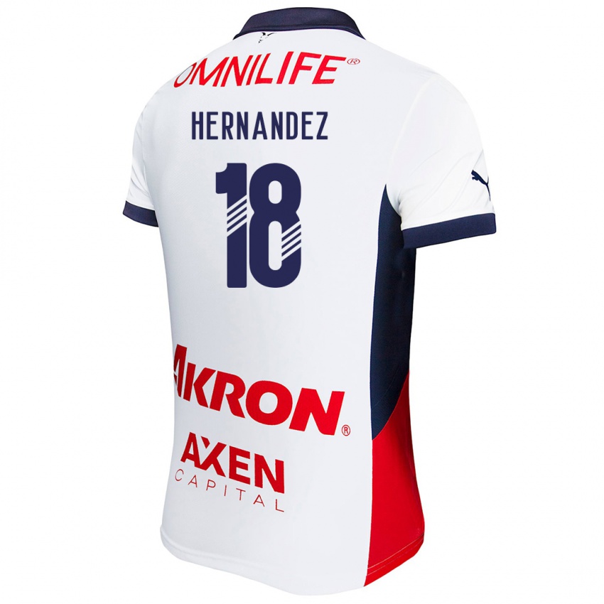 Niño Camiseta Montserrat Hernández #18 Blanco Rojo Azul 2ª Equipación 2024/25 La Camisa México