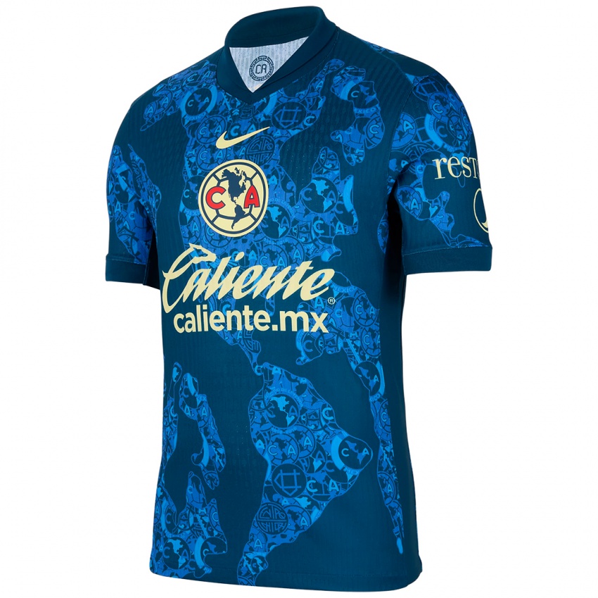 Niño Camiseta Alejandro Cárdenas #243 Azul Amarillo 2ª Equipación 2024/25 La Camisa México