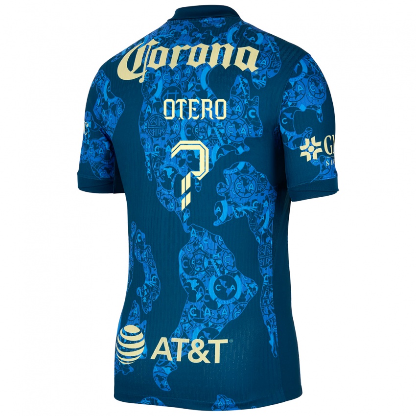 Niño Camiseta Juan Otero #0 Azul Amarillo 2ª Equipación 2024/25 La Camisa México