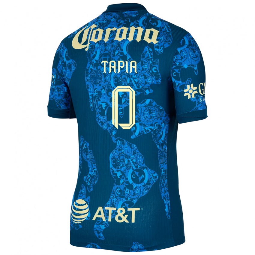 Niño Camiseta Leonardo Tapia #0 Azul Amarillo 2ª Equipación 2024/25 La Camisa México