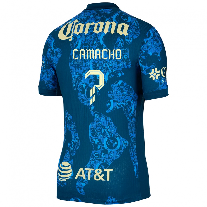 Niño Camiseta Jorge Camacho #0 Azul Amarillo 2ª Equipación 2024/25 La Camisa México