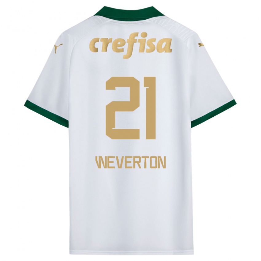 Niño Camiseta Weverton #21 Blanco Verde 2ª Equipación 2024/25 La Camisa México