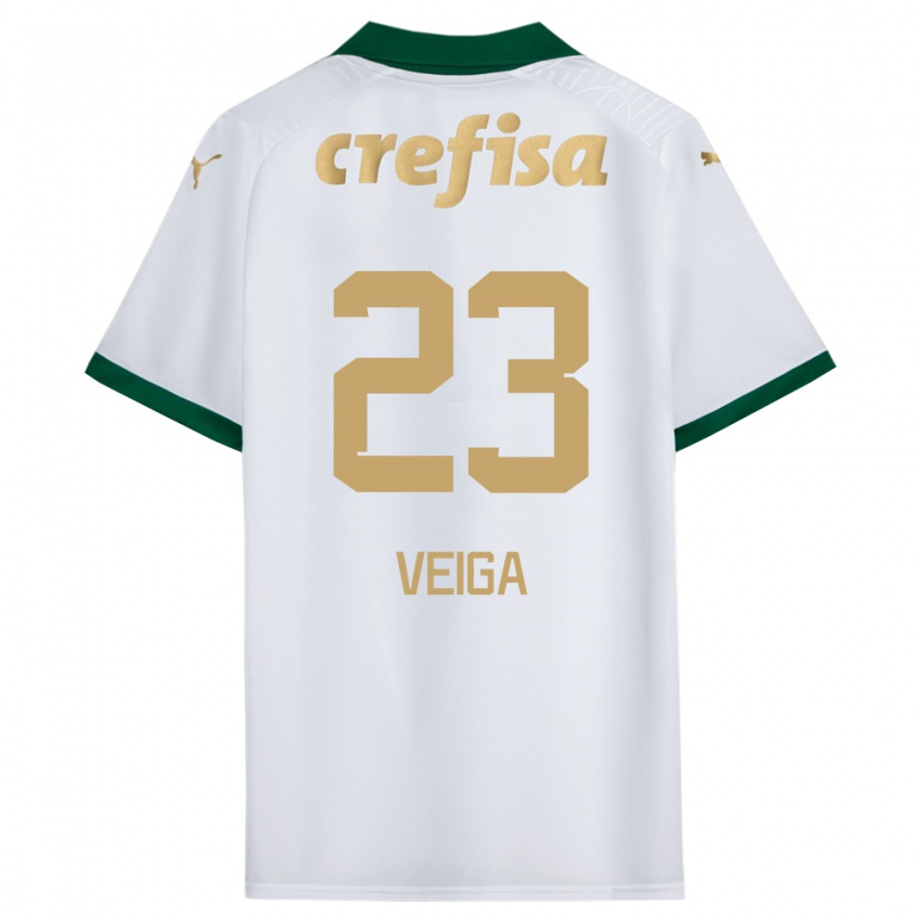 Niño Camiseta Raphael Veiga #23 Blanco Verde 2ª Equipación 2024/25 La Camisa México