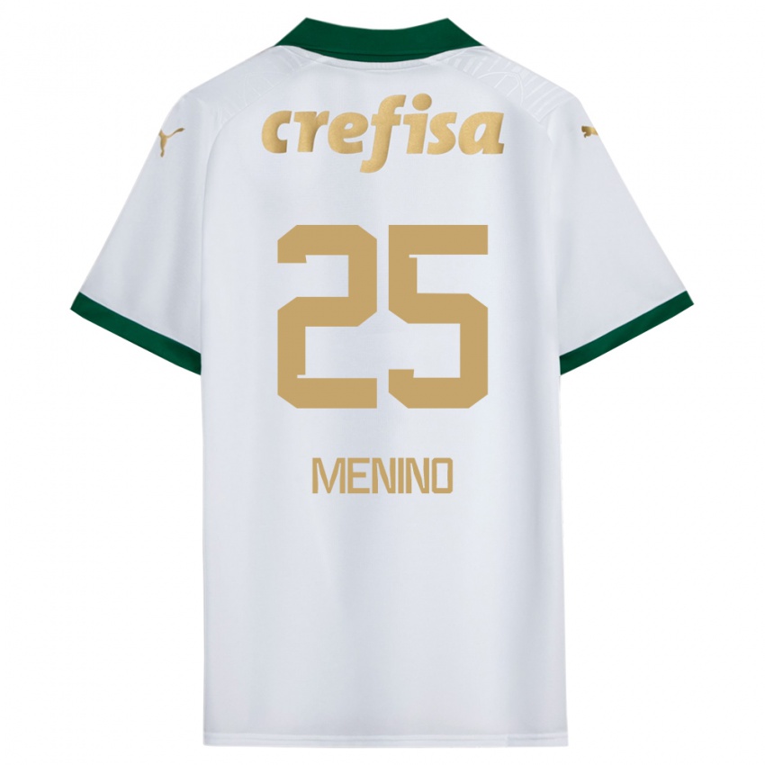 Niño Camiseta Gabriel Menino #25 Blanco Verde 2ª Equipación 2024/25 La Camisa México