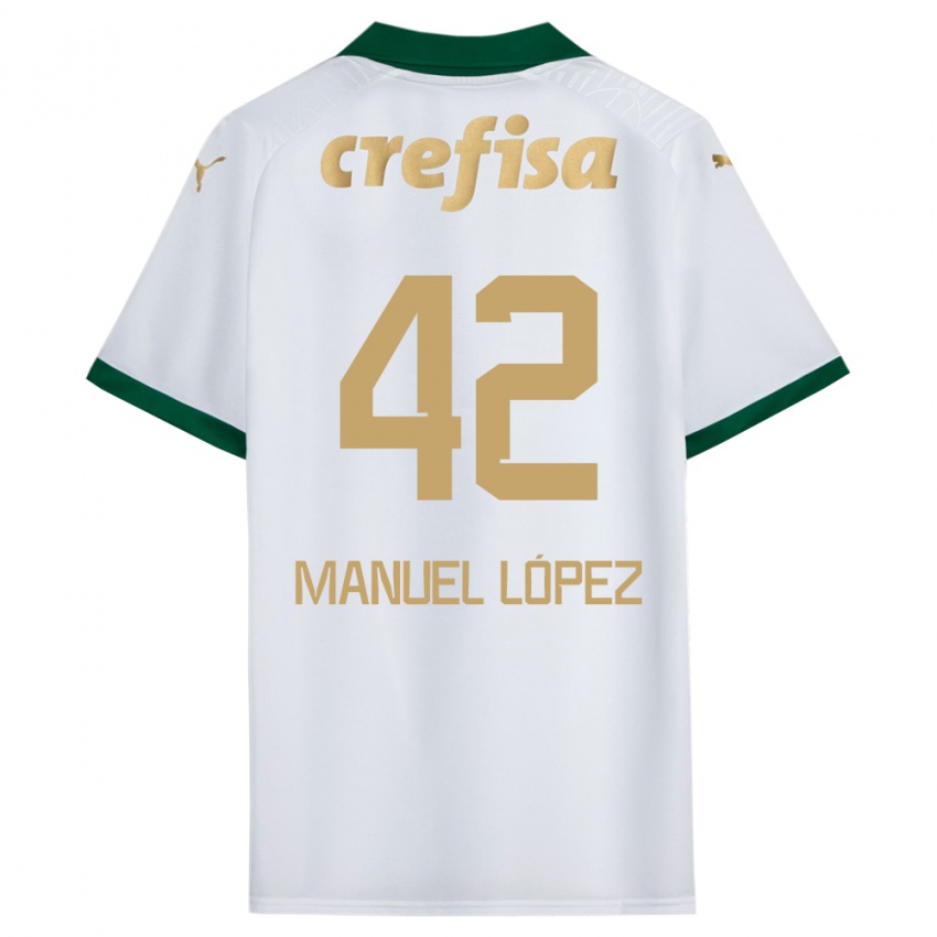 Niño Camiseta José Manuel López #42 Blanco Verde 2ª Equipación 2024/25 La Camisa México