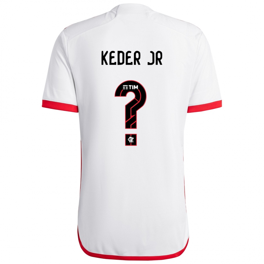 Niño Camiseta Keder Jr #0 Blanco Rojo 2ª Equipación 2024/25 La Camisa México