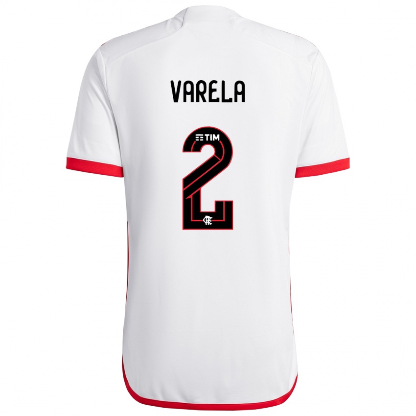 Niño Camiseta Guillermo Varela #2 Blanco Rojo 2ª Equipación 2024/25 La Camisa México