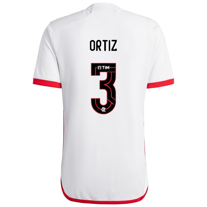 Niño Camiseta Léo Ortiz #3 Blanco Rojo 2ª Equipación 2024/25 La Camisa México