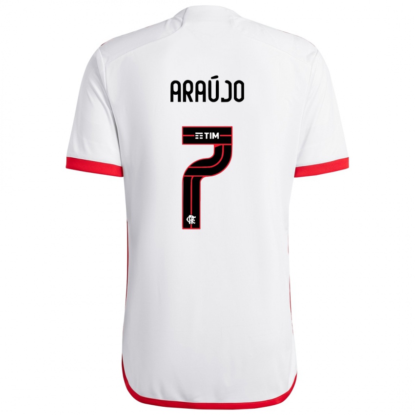 Niño Camiseta Luiz Araújo #7 Blanco Rojo 2ª Equipación 2024/25 La Camisa México