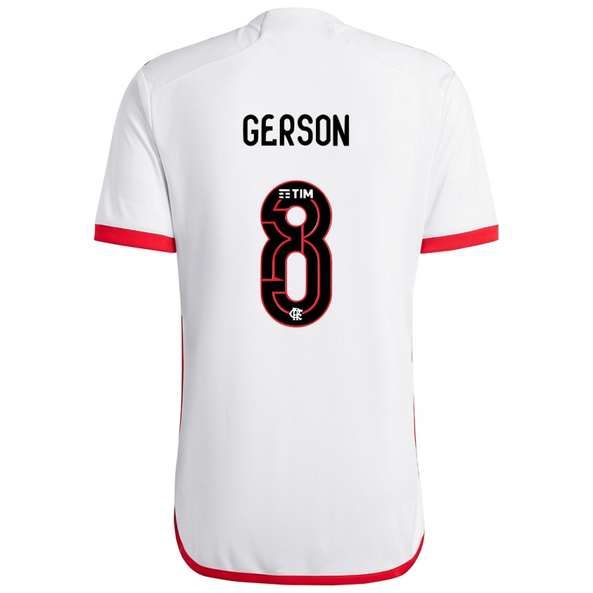 Niño Camiseta Gerson #8 Blanco Rojo 2ª Equipación 2024/25 La Camisa México