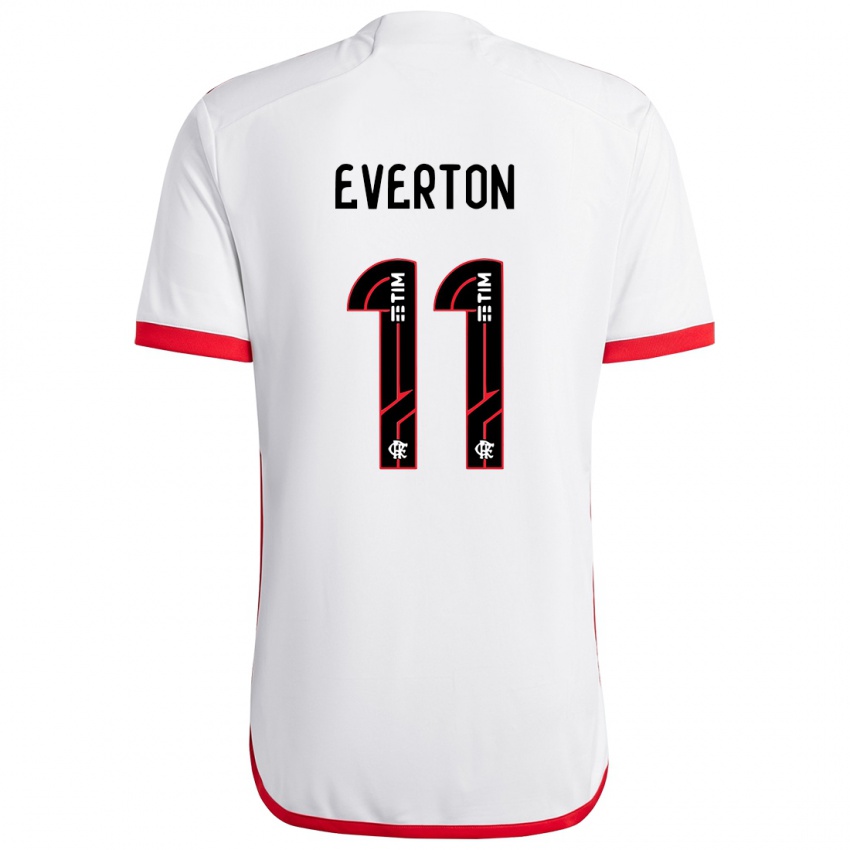 Niño Camiseta Everton #11 Blanco Rojo 2ª Equipación 2024/25 La Camisa México