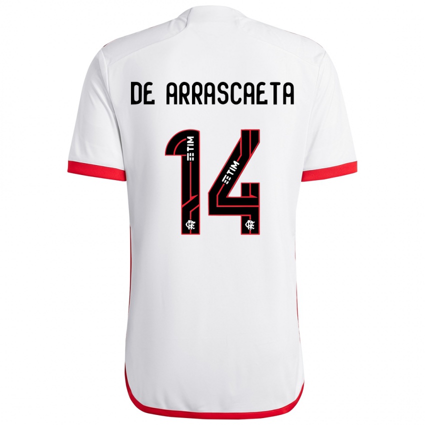 Niño Camiseta Giorgian De Arrascaeta #14 Blanco Rojo 2ª Equipación 2024/25 La Camisa México